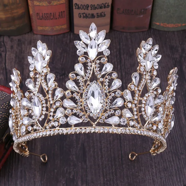 Traditionnel Vert Foncé Faux Diamant Tiare Accessoire Cheveux Mariage 2020 Alliage Accessorize