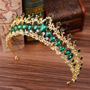 Schöne Dunkelgrün Strass Diadem Haarschmuck Braut 2020 Legierung Hochzeit Brautaccessoires
