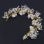 Blomma Fe Guld Hårsmycken Bröllop Tillbehör 2020 Legering Blomma Beading Pärla Brud Huvudbonad