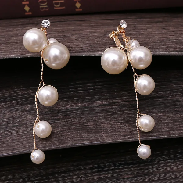 Flower Fairy Ivory Bridal Jewelry 2020 Alloy Flower Beading Pearl Earrings Headpieces Bridal Hair Accessories