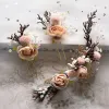 Flower Fairy Pearl Pink Headpieces Wedding Accessories 2020 Alloy Flower Pearl Bridal Hair Accessories