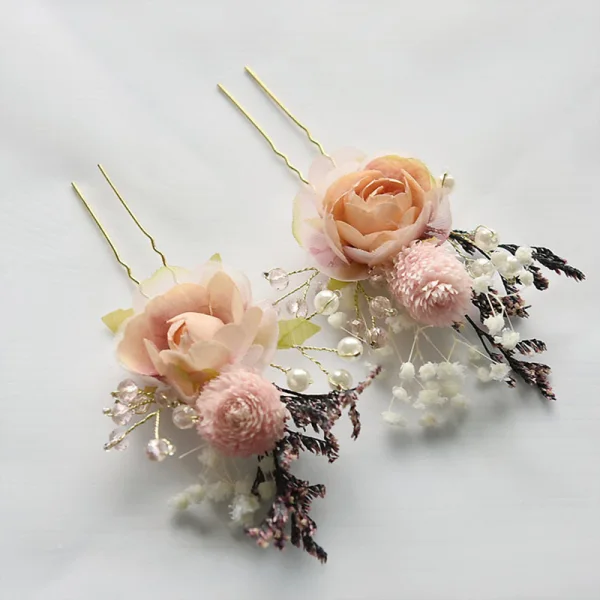 Flower Fairy Pearl Pink Headpieces Wedding Accessories 2020 Alloy Flower Pearl Bridal Hair Accessories
