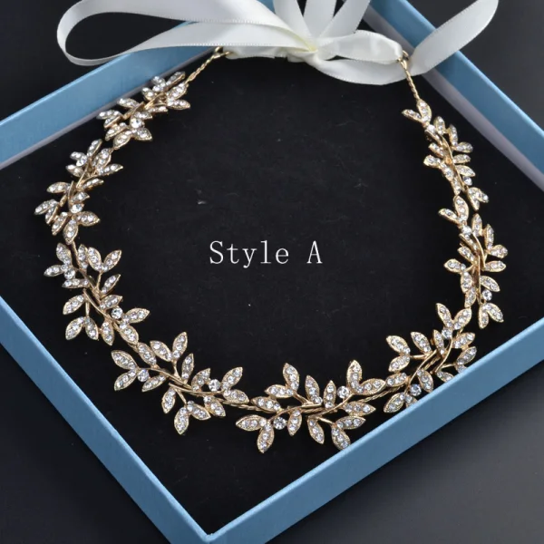 Élégant Doré Bandeaux Accessoire Cheveux Mariage 2020 Alliage Perle Faux Diamant Lacer Accessoire Cheveux Mariage Accessorize