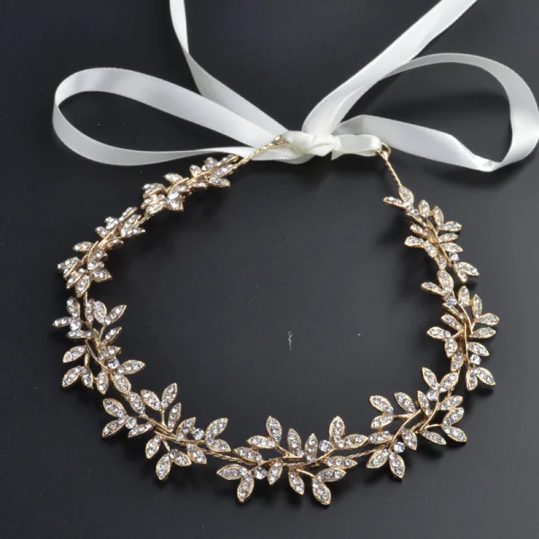 Élégant Doré Bandeaux Accessoire Cheveux Mariage 2020 Alliage Perle Faux Diamant Lacer Accessoire Cheveux Mariage Accessorize