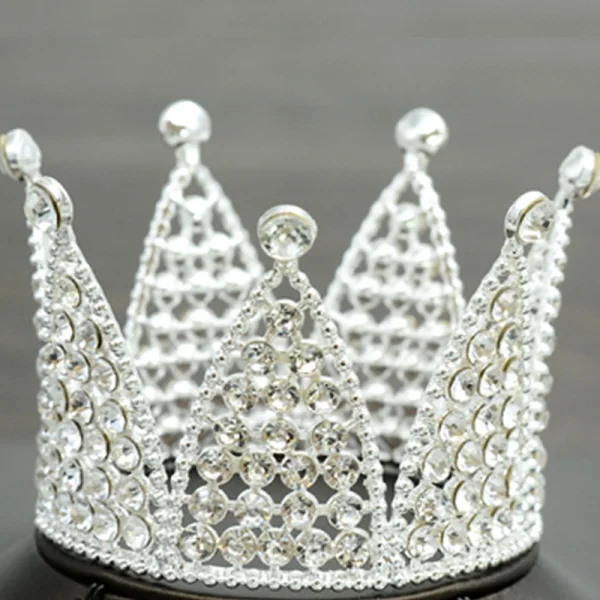 Rimelig Sølv Tiara Har Tilbehor 2020 Metall Perle Rhinestone Bryllup Tilbehør
