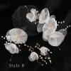 Chic / Beautiful Gold Headbands Bridal Hair Accessories 2020 Alloy Lace-up Silk Flower Beading Headpieces Earrings Bridal Jewelry