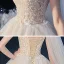 Vintage / Originale Ivoire La Mariée Robe De Mariée 2020 Princesse Transparentes Col Haut Sans Manches Dos Nu Appliques En Dentelle Perlage Chapel Train Volants