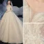 Élégant Champagne La Mariée Robe De Mariée 2020 Robe Boule De l'épaule Manches Courtes Dos Nu Appliques En Dentelle Perlage Glitter Tulle Royal Train Volants