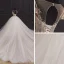 Luxury / Gorgeous Ivory Bridal Wedding Dresses 2020 Ball Gown See-through Scoop Neck Short Sleeve Backless Glitter Tulle Beading Cathedral Train Ruffle