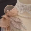 Luxury / Gorgeous Champagne Bridal Wedding Dresses 2020 Ball Gown See-through High Neck Puffy Long Sleeve Handmade  Beading Pearl Cathedral Train