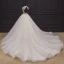 Illusion Ivory / Creme Hochzeits Brautkleider / Hochzeitskleider 2020 Ballkleid Durchsichtige Stehkragen Kurze Ärmel Rückenfreies Handgefertigt Perlenstickerei Kapelle-Schleppe