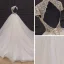 Illusion Ivory / Creme Hochzeits Brautkleider / Hochzeitskleider 2020 Ballkleid Durchsichtige Stehkragen Kurze Ärmel Rückenfreies Handgefertigt Perlenstickerei Kapelle-Schleppe
