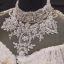 Luxury / Gorgeous Champagne Bridal Wedding Dresses 2020 Ball Gown See-through High Neck Short Sleeve Backless Appliques Lace Handmade Beading Chapel Train Ruffle