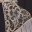 Luxury / Gorgeous Champagne Bridal Wedding Dresses 2020 Ball Gown See-through High Neck Short Sleeve Backless Appliques Lace Handmade Beading Chapel Train Ruffle