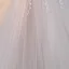 Romantique Champagne La Mariée Robe De Mariée 2020 Robe Boule Transparentes Col v profond Manches Courtes Dos Nu Appliques En Dentelle Perlage Étoile Paillettes Glitter Tulle Cathedral Train Volants