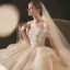 Classy Champagne Bridal Wedding Dresses 2020 Ball Gown Off-The-Shoulder Short Sleeve Backless Appliques Lace Sequins Beading Glitter Tulle Royal Train Ruffle