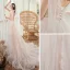 Champagne Outdoor / Garden Light Wedding Dresses 2020 A-Line / Princess Spaghetti Straps Sleeveless Backless Appliques Sequins Glitter Tulle Court Train Ruffle