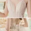 Luxe Champagne La Mariée Robe De Mariée 2020 Robe Boule Transparentes Col v profond Bretelles Spaghetti Sans Manches Dos Nu Appliques En Dentelle Perlage Glitter Tulle Chapel Train Volants