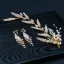 Elegant Gold Bridal Jewelry 2020 Alloy Beading Rhinestone Earrings Headpieces Bridal Hair Accessories