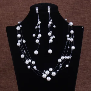 Chic Belle Ivoire Perle Cristal Boucles D 039 Oreilles Un Collier Bijoux Mariage 2020 Mariage Accessorize