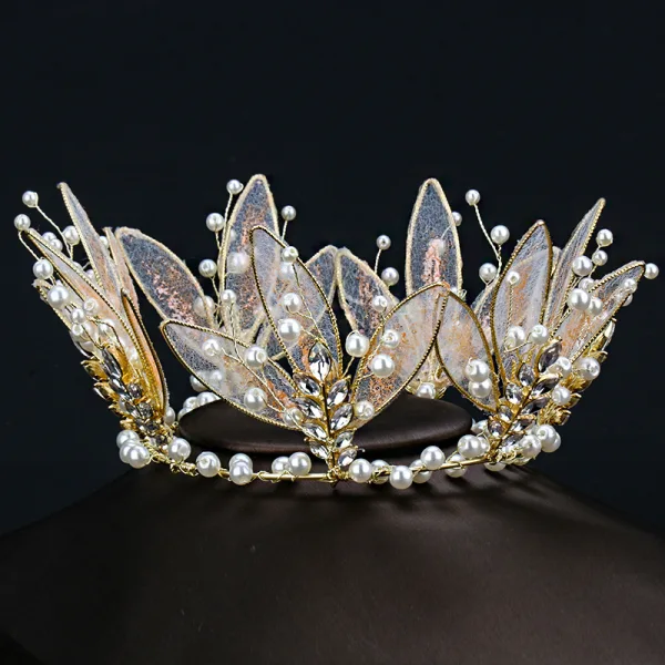 Charming Gold Tiara Earrings Bridal Jewelry 2020 Alloy Pearl Rhinestone Wedding Accessories