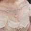 Vintage / Originale Champagne La Mariée Robe De Mariée 2020 Robe Boule Transparentes Encolure Carrée Manches Courtes Dos Nu Perlage Appliques En Dentelle Paillettes Glitter Tulle Cathedral Train Volants