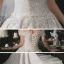 Luxus / Herrlich Champagner Brautkleider / Hochzeitskleider 2020 Ballkleid Off Shoulder Abnehmbar Lange Ärmel Rückenfreies Applikationen Spitze Perlenstickerei Pailletten Glanz Tülle Kathedrale Schleppe Rüschen