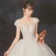 High-end Champagne Bridal Wedding Dresses 2020 Ball Gown See-through Scoop Neck Sleeveless Backless Beading Sequins Glitter Tulle Cathedral Train Ruffle