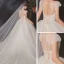 High-end Champagne Bridal Wedding Dresses 2020 Ball Gown See-through Scoop Neck Sleeveless Backless Beading Sequins Glitter Tulle Cathedral Train Ruffle