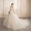 Affordable Champagne Bridal Wedding Dresses 2020 Ball Gown Strapless Sleeveless Backless Appliques Lace Beading Glitter Tulle Chapel Train Ruffle