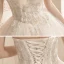 Affordable Champagne Bridal Wedding Dresses 2020 Ball Gown Strapless Sleeveless Backless Appliques Lace Beading Glitter Tulle Chapel Train Ruffle