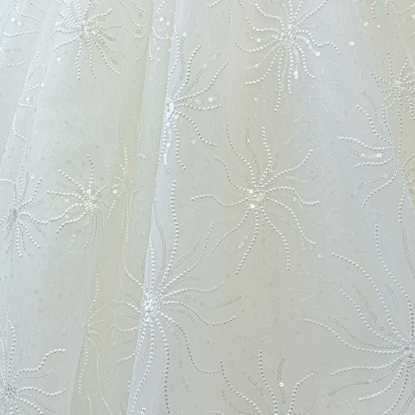 Luxus / Herrlich Weiß Durchsichtige Hochzeits Brautkleider / Hochzeitskleider 2020 Ballkleid Stehkragen Kurze Ärmel Rückenfreies Handgefertigt Perlenstickerei Pailletten Kapelle-Schleppe Rüschen