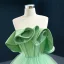 High-end Green Prom Dresses 2020 Ball Gown Strapless Sleeveless Floor-Length / Long Ruffle Backless Formal Dresses