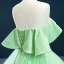 High-end Green Prom Dresses 2020 Ball Gown Strapless Sleeveless Floor-Length / Long Ruffle Backless Formal Dresses