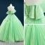 High-end Green Prom Dresses 2020 Ball Gown Strapless Sleeveless Floor-Length / Long Ruffle Backless Formal Dresses