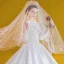 Vintage / Retro White Satin Bridal Wedding Dresses 2020 Ball Gown Scoop Neck Puffy Long Sleeve Backless Appliques Lace Beading Cathedral Train Ruffle