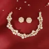Chic / Belle Doré Accessoire Cheveux Bandeaux Boucles D'Oreilles Bijoux Mariage 2020 Alliage Perle Faux Diamant Mariage Accessorize