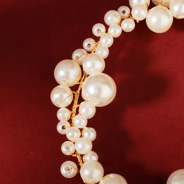 Chic / Beautiful Gold Headpieces Headbands Earrings Bridal Jewelry 2020 Alloy Pearl Rhinestone Wedding Accessories