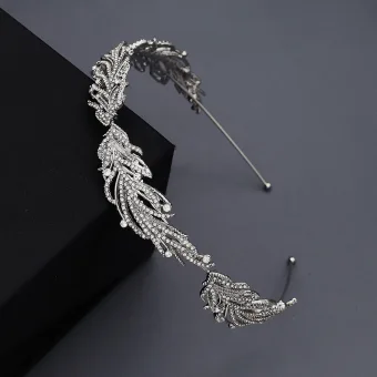Chic Beautiful Silver Hair Hoop Bridal Hair Accessories 2020 Alloy Rhinestone Headpieces Accessories