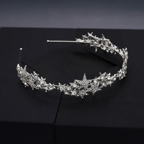 Fine Sølv Rhinestone Stjerne Hårbøyle Har Tilbehor 2020 Metall Hodepynt Bryllup Tilbehør
