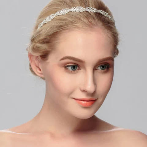 Klassisch Silber Haarbügel Haarschmuck Braut  2020 Metall Strass Kopfschmuck Hochzeit Brautaccessoires