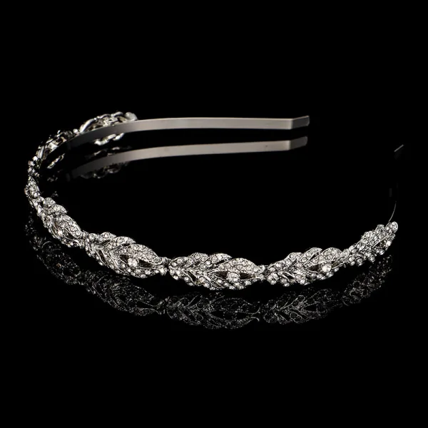 Klassisk Sølv Hårbøyle Har Tilbehor 2020 Metall Rhinestone Hodepynt Bryllup Tilbehør