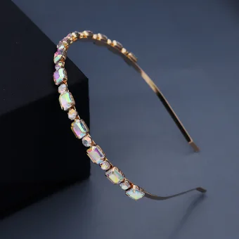 Chic Beautiful Gold Hair Hoop Bridal Hair Accessories 2020 Metal Rhinestone Headpieces Accessories