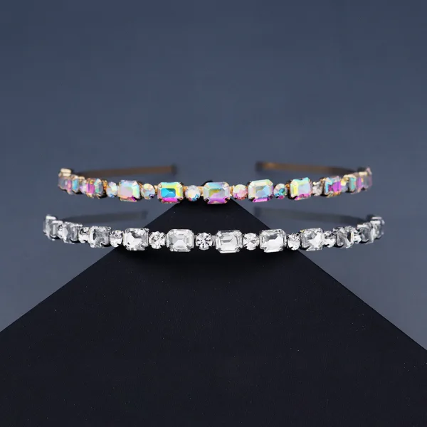 Snygga / Fina Guld Hair Hoop Brud Huvudbonad 2020 Metall Rhinestone Hårsmycken Tillbehör