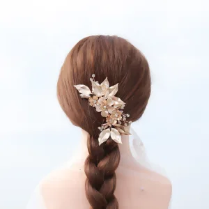 Schöne Gold Kamm Hochzeit Brautaccessoires 2020 Legierung Kristall Strass Haarschmuck Braut