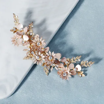 Snygga Fina Guld Hårsmycken 2020 Legering Rhinestone Brud Huvudbonad