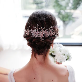 Elegant Rose Gold Headpieces Bridal Hair Accessories 2020 Alloy Leaf Rhinestone Wedding Accessories