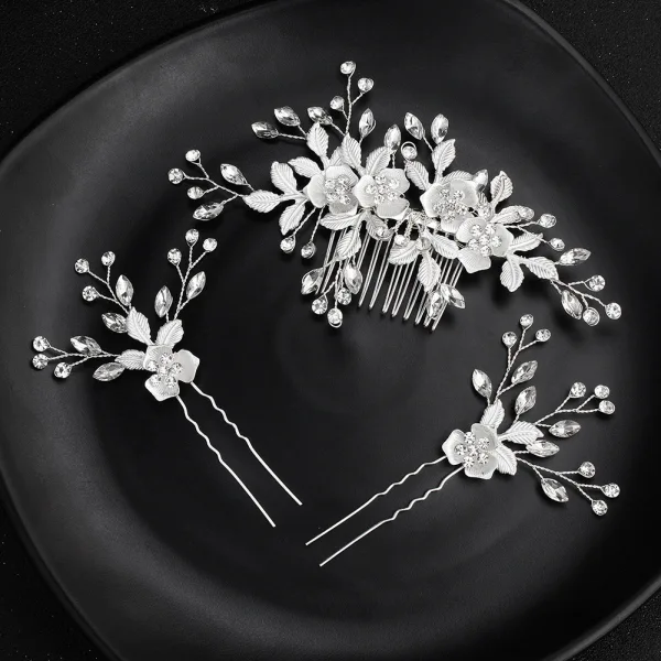 Elegante Roos Goud Haaraccessoires Bruids Haaraccessoires 2020 Legering Blad Rhinestone Huwelijk Accessoires