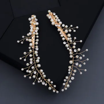 Chic Belle Doré Accessoire Cheveux Accessoire Cheveux Mariage 2020 Alliage Perle Faux Diamant Mariage Accessorize