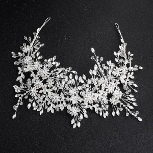 Charmig Silver Hair Hoop Hårsmycken 2020 Legering Kristall Rhinestone Brud Huvudbonad